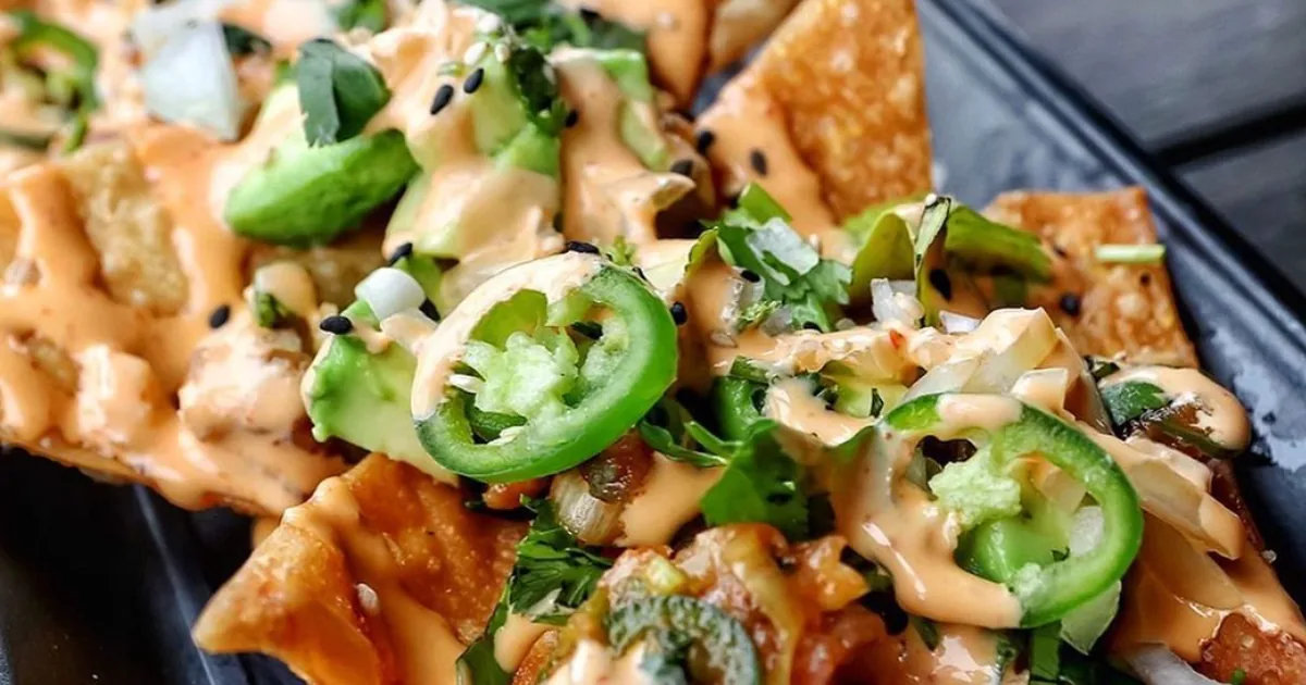 Spicy Tuna Poke Nachos, a shareable starter at Bakudan Ramen