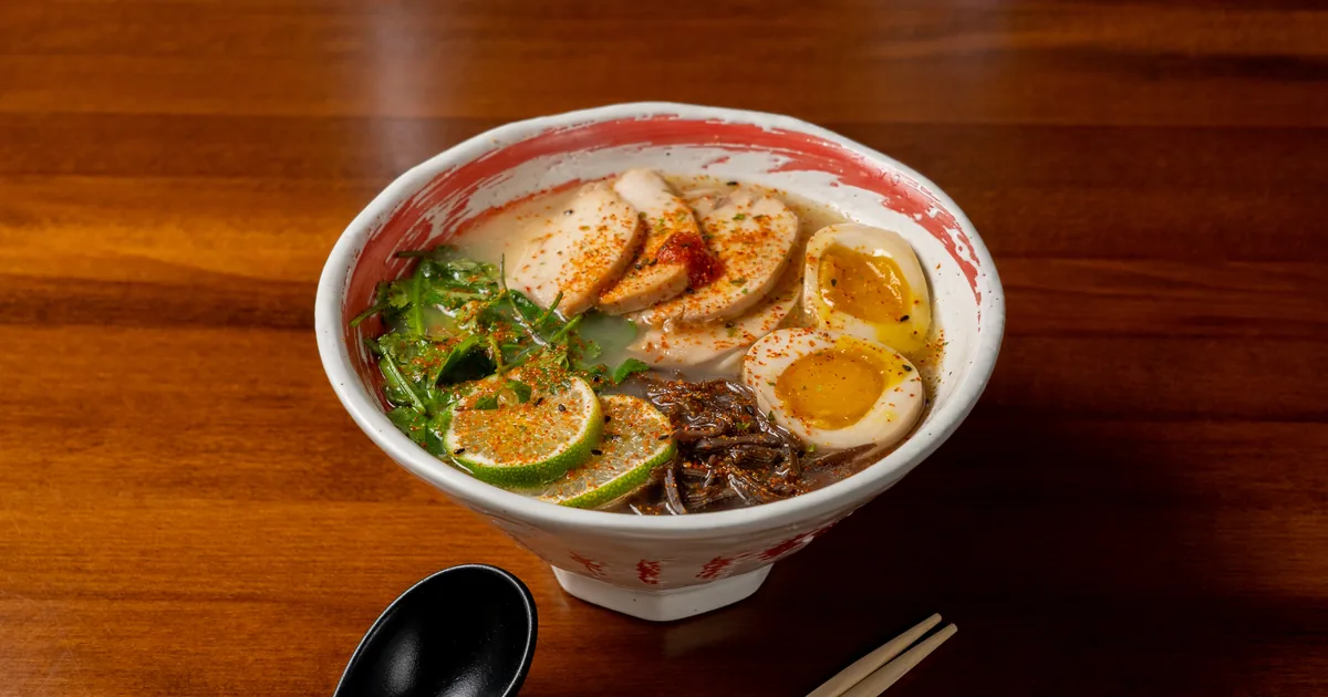 A bowl of Cilantro Lime Chicken ramen at Bakudan Ramen