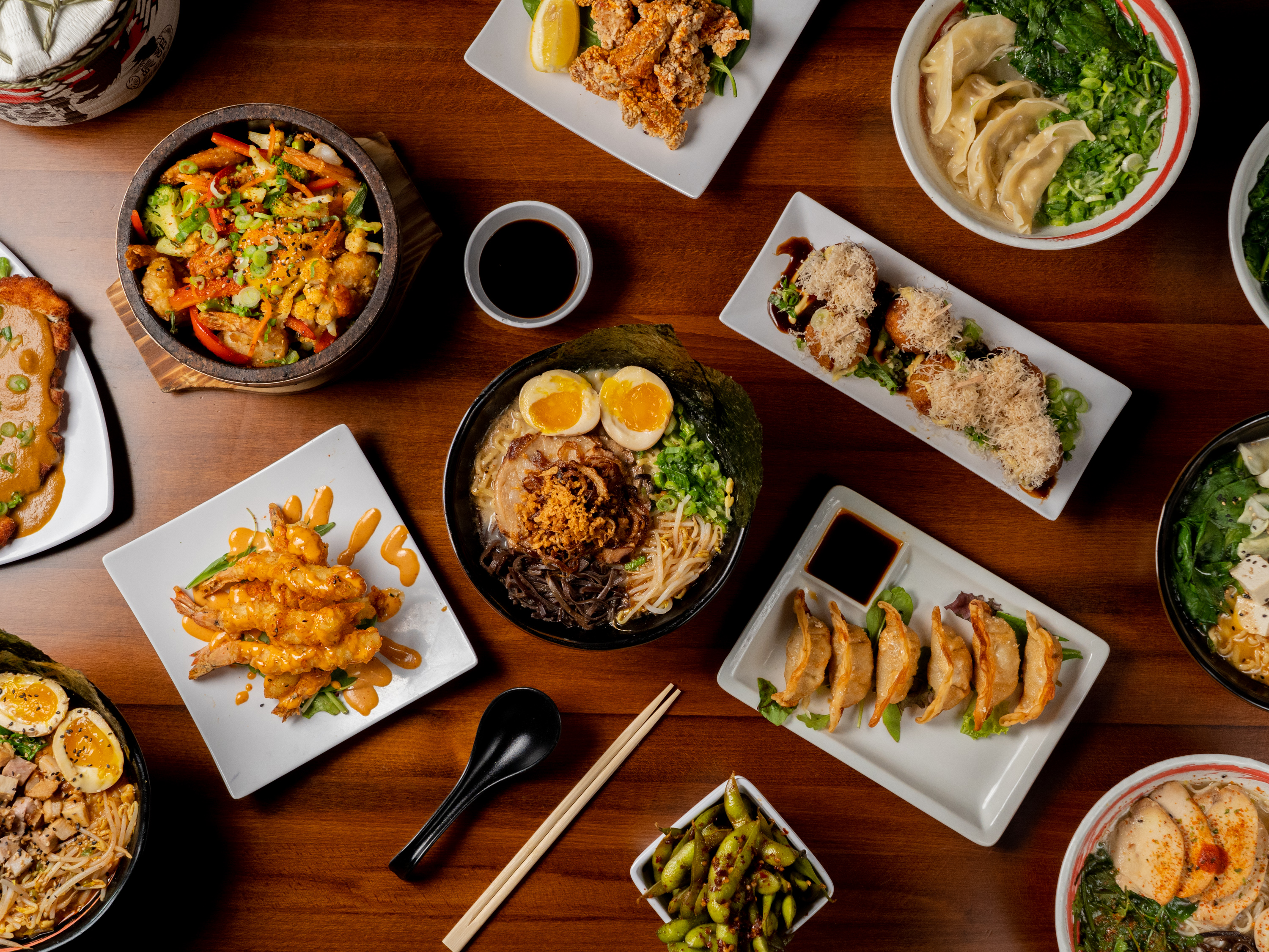 Authentic Bakudan Ramen hero bowl — broth, noodles, tare and toppings
